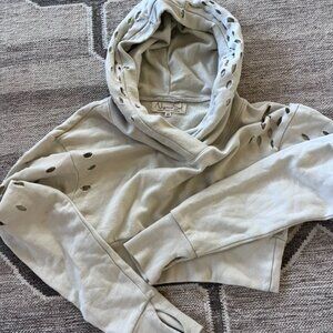 Niyama Sol Women’s Destroyed Distressed Crop Hoodie Size XS